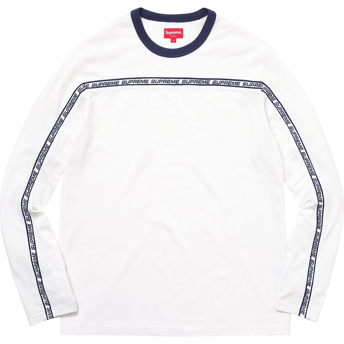 Supreme Tape Stripe L S Pique Top (FW17) - $98