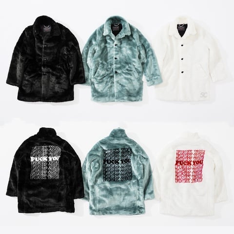 Supreme Supreme/HYSTERIC GLAMOUR Fuck You Faux Fur Coat - $398.00