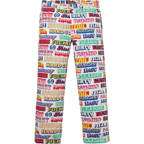 Supreme Supreme/HYSTERIC GLAMOUR Text Work Pant - Colorway