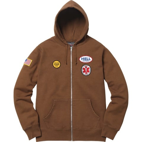 Supreme/HYSTERIC GLAMOUR Patches Zip Up Sweatshirt - Supreme