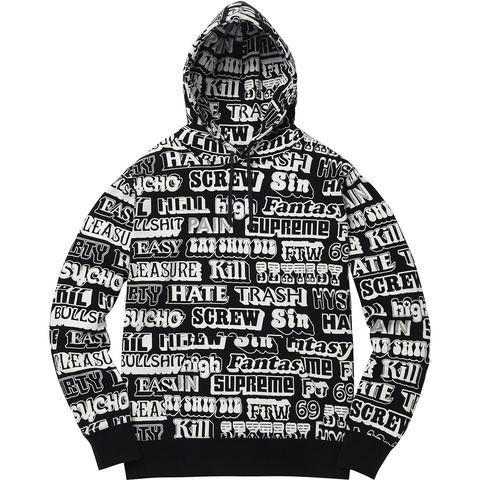 Supreme/HYSTERIC GLAMOUR Text Hooded Sweatshirt - Supreme