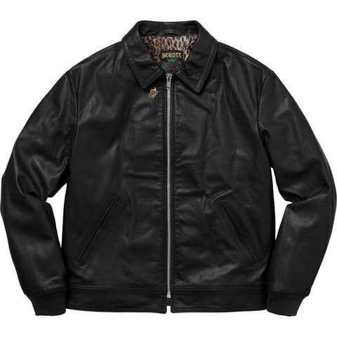 Supreme Supreme®/Schott® Leopard Lined Leather Work Jacket - Colorway