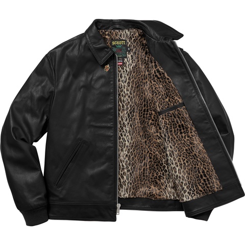 Supreme®/Schott® Leopard Lined Leather Work Jacket - Supreme