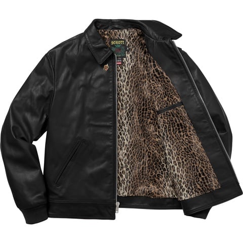 Supreme Supreme®/Schott® Leopard Lined Leather Work Jacket - Colorway