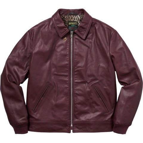 Supreme Supreme®/Schott® Leopard Lined Leather Work Jacket - Colorway