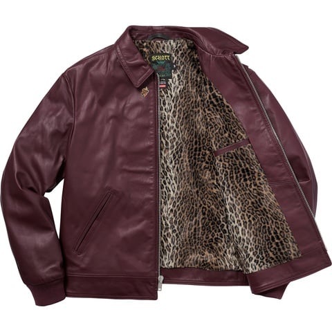 Supreme Supreme®/Schott® Leopard Lined Leather Work Jacket - Colorway