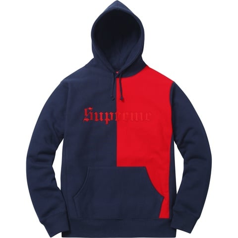 Split Old English Hooded Sweatshirt - Supreme