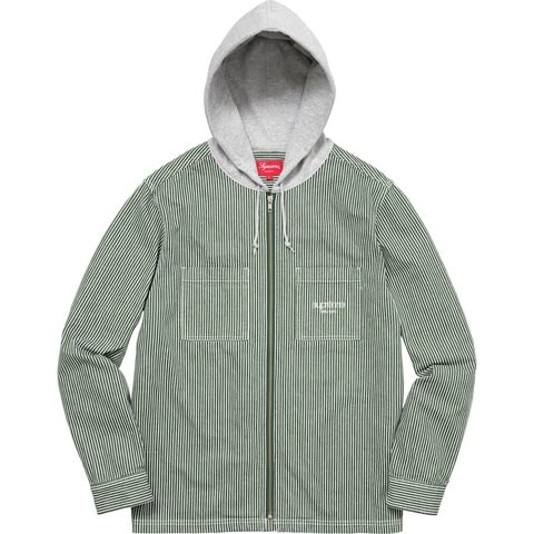 Supreme Hooded Stripe Denim Zip Up Shirt - Colorway