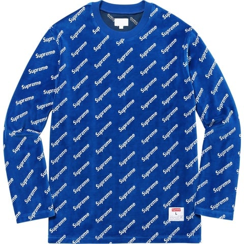Supreme Velour Diagonal Logo L/S Top - Colorway