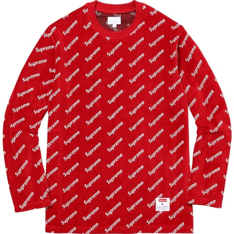 Supreme Velour Diagonal Logo L/S Top - Colorway