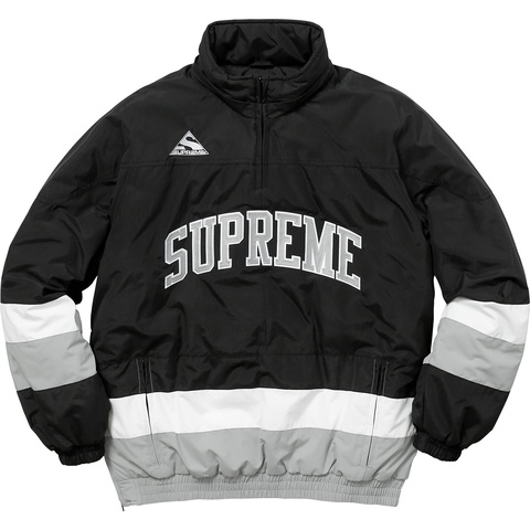 最終値下げSUPREME hockey puffy jacket M Supreme Mesh Jersey Puffer Jacket 'Green Red' SUP-SS23-057