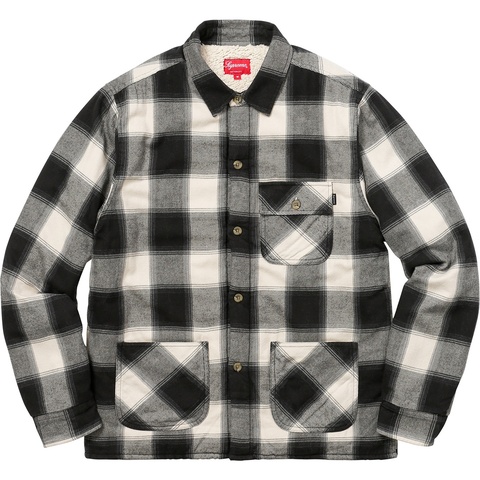 トップス Supreme Buffalo Plaid Sherpa Shirt Buffalo Plaid Sherpa Lined Chore Shirt - Supreme