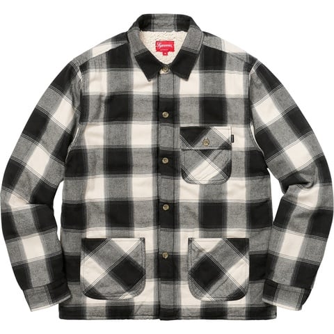 Supreme Buffalo Plaid Sherpa Lined Chore Shirt - Colorway