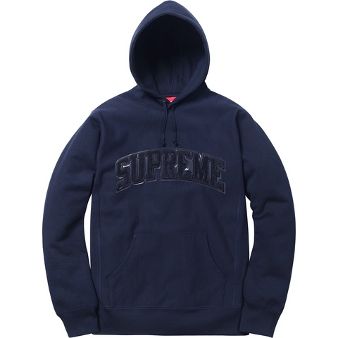 Patent/Chenille Arc Logo Hooded Sweatshirt - Supreme