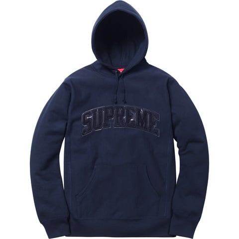 Supreme Patent/Chenille Arc Logo Hooded Sweatshirt - Colorway