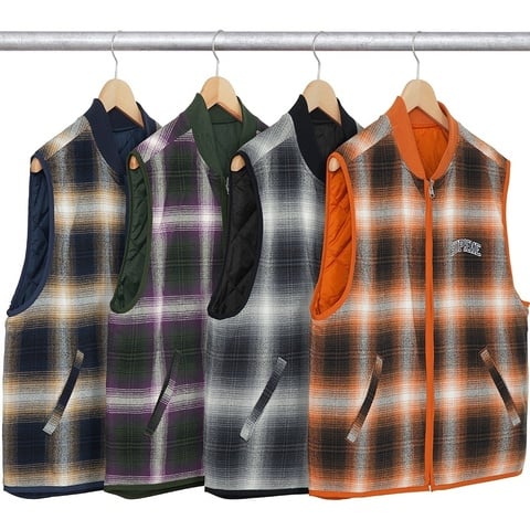 トップス Supreme Reversible Shadow Plaid Vest Reversible Shadow Plaid Vest - fall/winter 2017 - Supreme