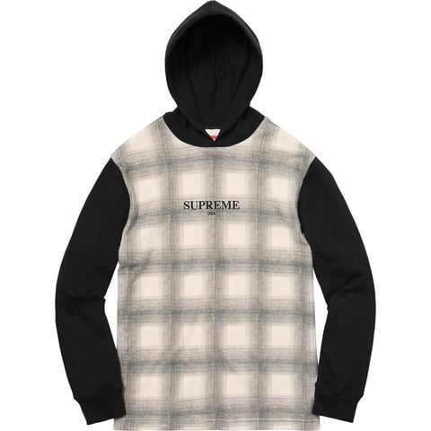 Shadow Plaid Hooded L/S Top - fall/winter 2017 - Supreme