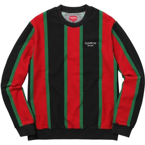 Supreme Vertical Striped Pique Crewneck - Colorway
