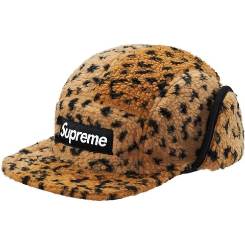 Leopard Polar Fleece Earflap Camp Cap - Supreme