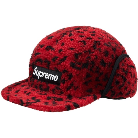 Leopard Polar Fleece Earflap Camp Cap - Supreme
