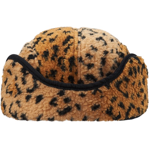 帽子 Supreme Leopard Polar Fleece Camp Cap Supreme Leopard Polar Fleece Earflap Camp Cap White - FW17 - US
