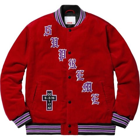 Supreme Old English Corduroy Varsity Jacket - Colorway