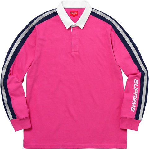 ウェア SUPREME Reflective Sleeve Stripe Rugby Reflective Sleeve Stripe Rugby - Supreme