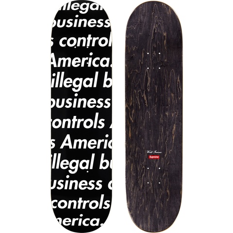 ハ*ル様 Supreme Illegal Business Skateboard Supreme Illegal Business Skateboard Deck Black - SS18 - US