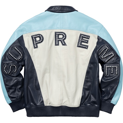 Studded Arc Logo Leather Jacket - Supreme