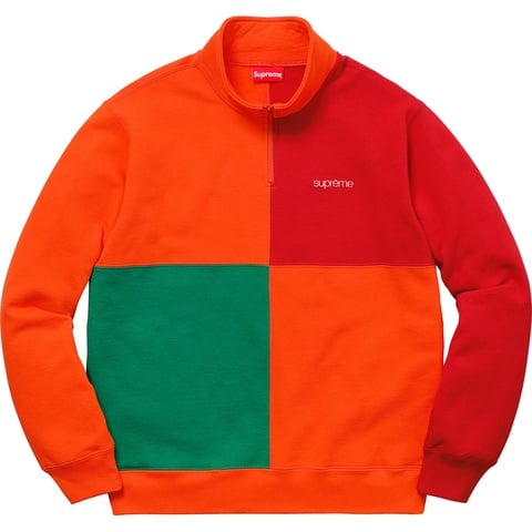 Color Blocked Half Zip Sweatshirt - Supreme