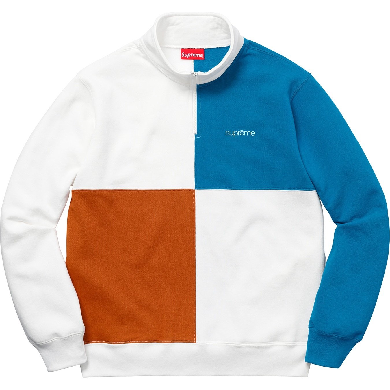Supreme Color Blocked Half Zip Sweatshirt (SS18) - $148