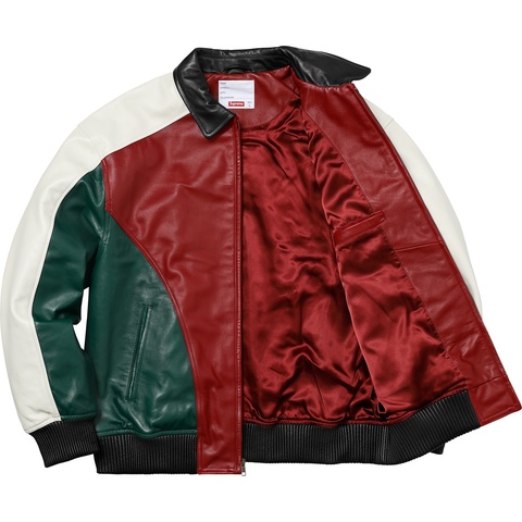 Studded Arc Logo Leather Jacket - Supreme
