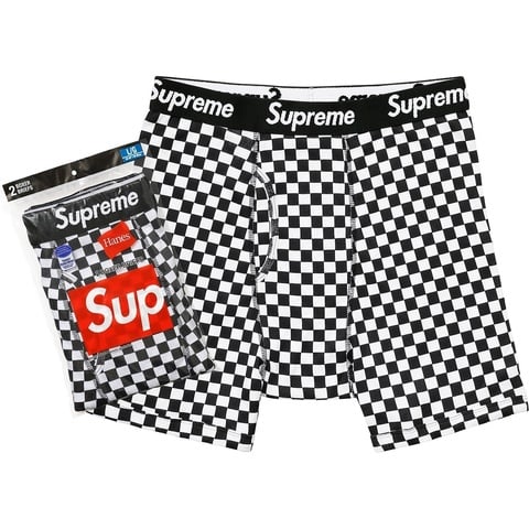 Supreme Supreme®/Hanes® Checker Boxer Briefs (2 Pack) - $40.00