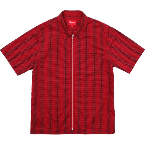 Supreme◇18SS/Dots Zip Up Shirts/ジップアップシャツ/半袖シャツ/S