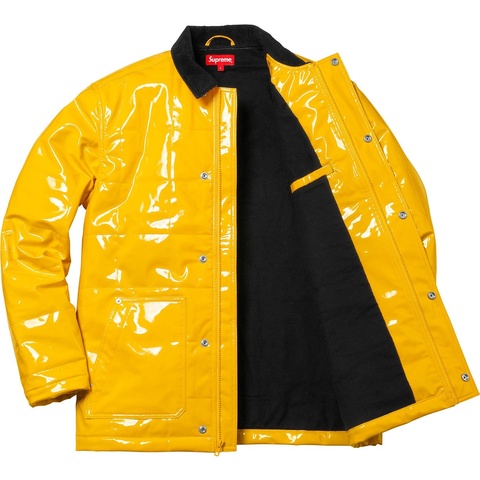 Quilted Patent Vinyl Work Jacket - Supreme Quilted Patent Vinyl Work Jacket - Supreme