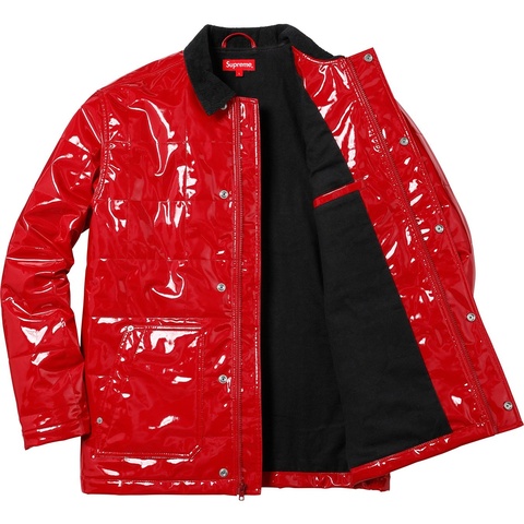 Quilted Patent Vinyl Work Jacket - Supreme