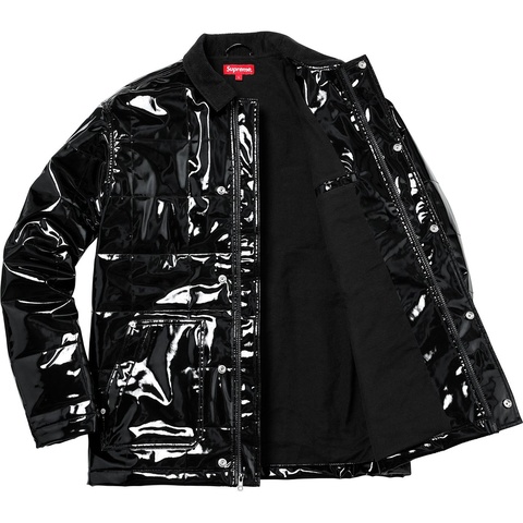 Quilted Patent Vinyl Work Jacket - Supreme Quilted Patent Vinyl Work Jacket - Supreme