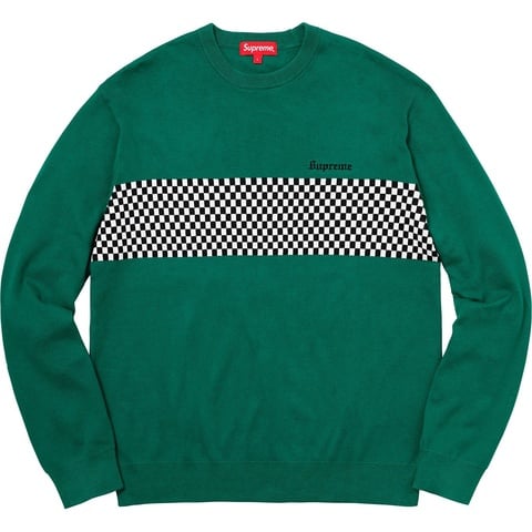 Supreme Checkered Panel Crewneck Sweater - Colorway