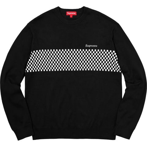 Supreme Checkered Panel Crewneck Sweater - Colorway
