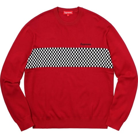 Supreme Checkered Panel Crewneck Sweater - Colorway