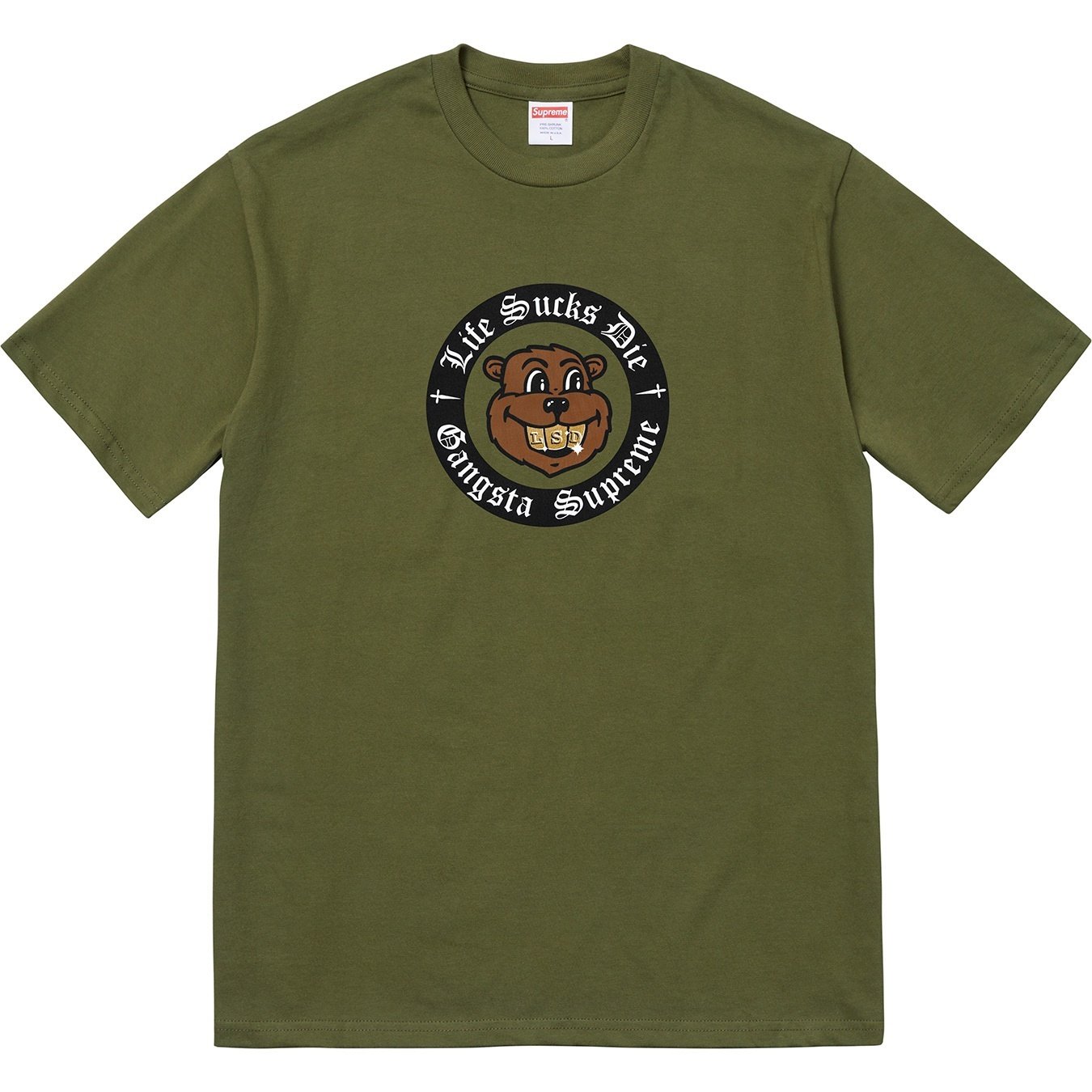 Supreme Life Sucks Die Tee (FW18) - Olive - $36
