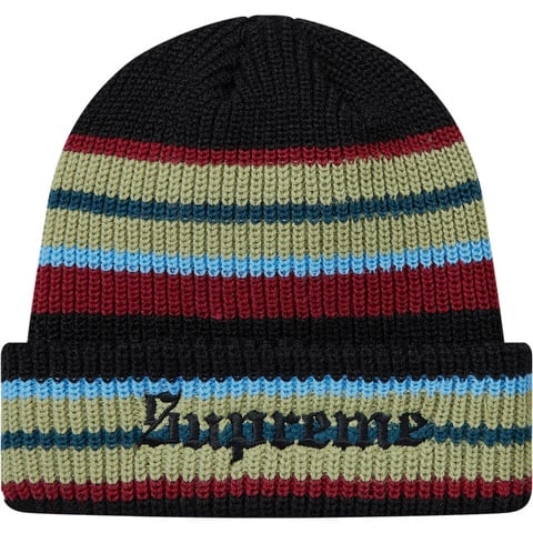 Supreme Bright Stripe Beanie - Black