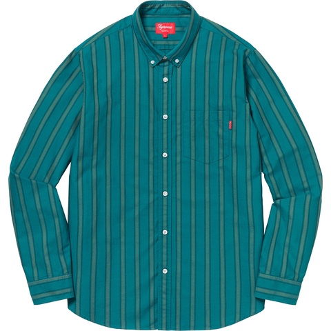 トップス S Supreme Oxford Shirt Teal Stripe 18FW Oxford Shirt - fall/winter 2018 - Supreme