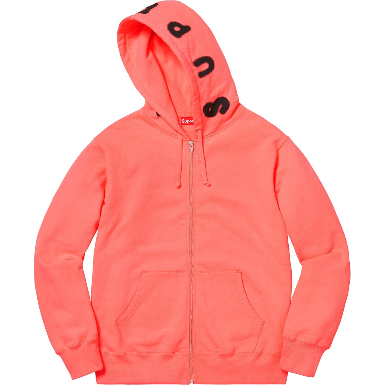 Supreme Bone Zip Up Sweatshirt (FW18) - Fluorescent Pink - $168