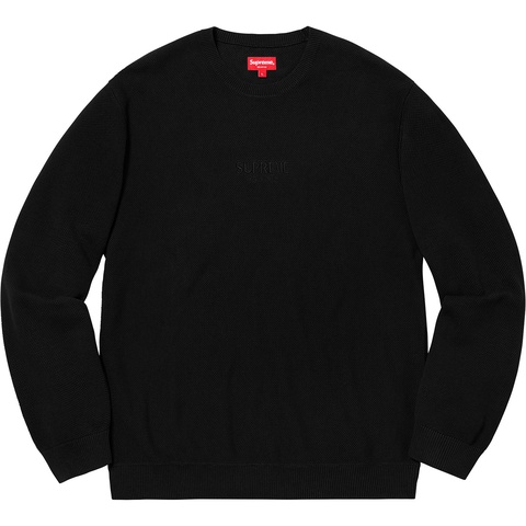 Supreme Pique Crewneck - Black