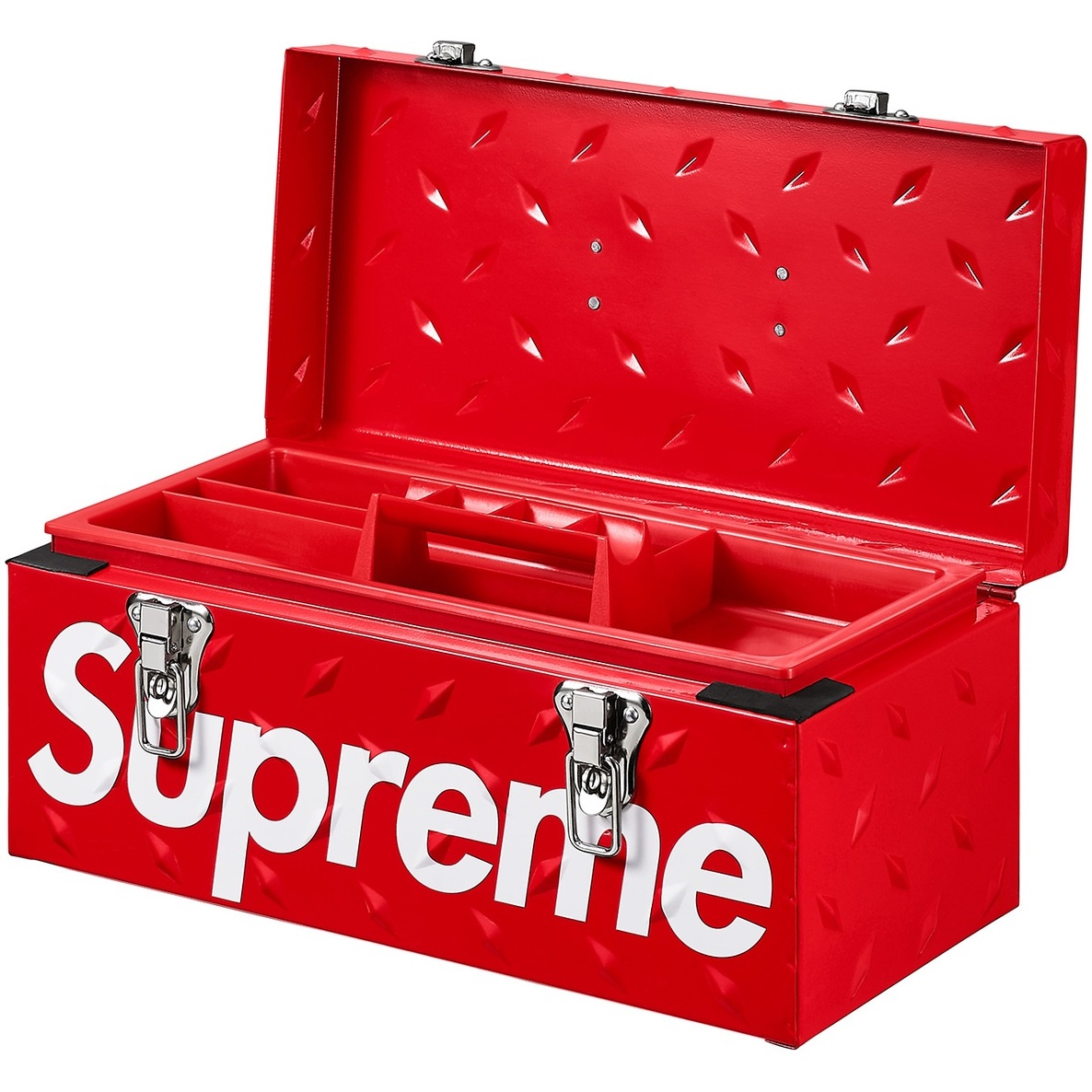 Supreme Diamond Plate Tool Box (FW18) - Red - $118