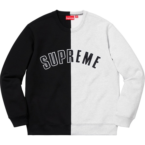 Supreme Split Crewneck Sweatshirt - Black
