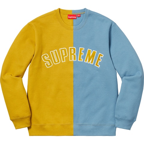 Supreme Split Crewneck Sweatshirt - Mustard