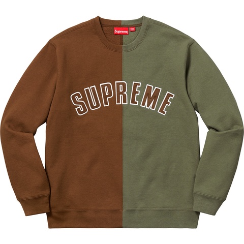 Supreme Split Crewneck Sweatshirt - Brown