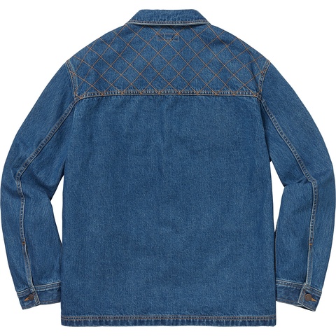 Supreme Diamond Stitch Denim Chore Coat - Washed Blue